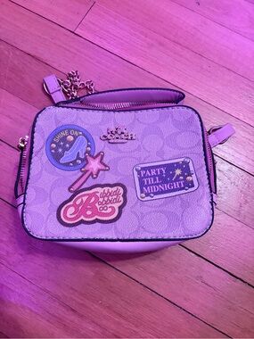 Coach Pink Signature Canvas Crossbody Cinderella patches
